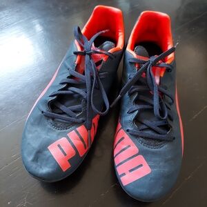 Black Orange Puma Evospeed Cleats